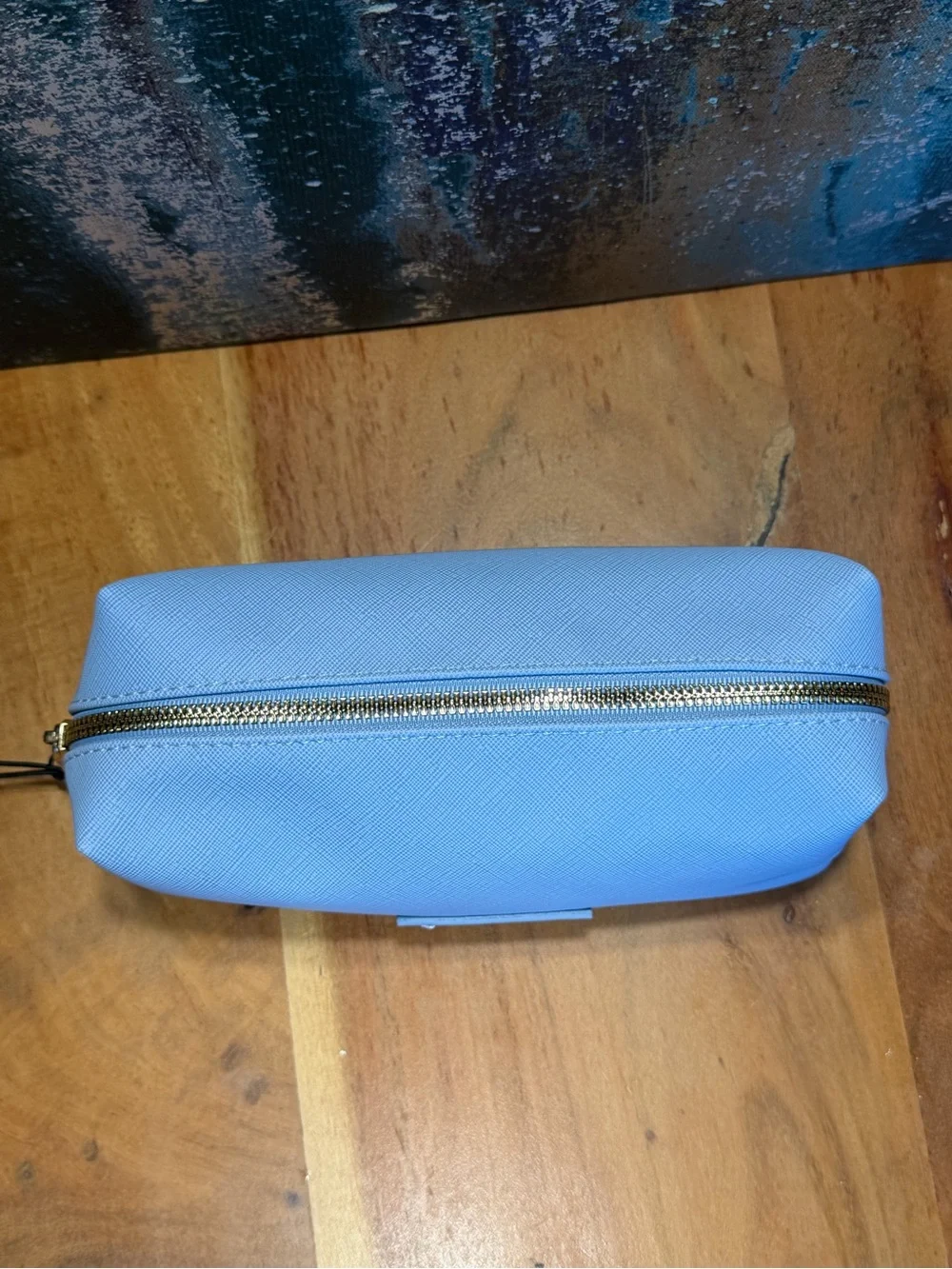 Ted‎ Baker Quiet Luxury Saffiano Cosmetic Pouch Powder Blue NWT